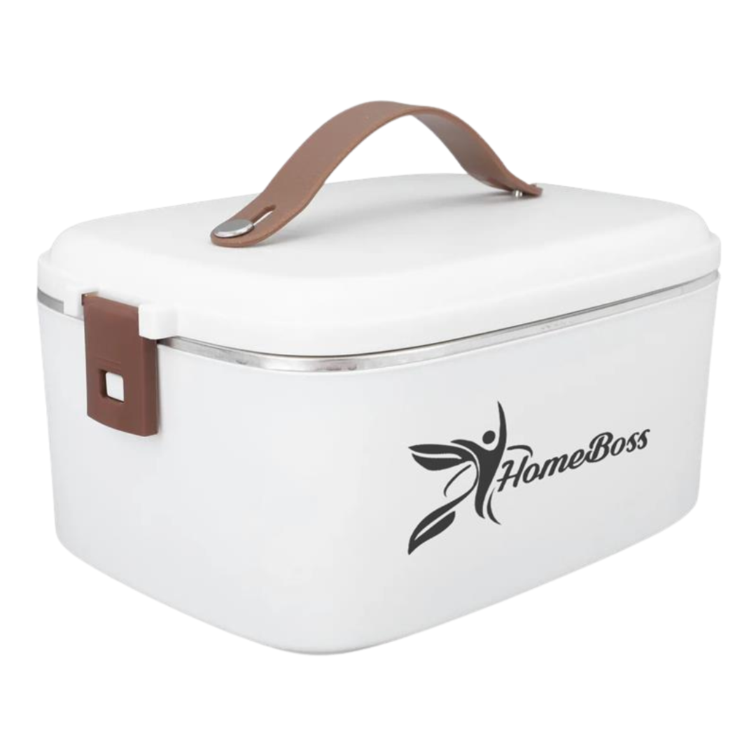 HomeBoss Electric Lunch Box Portable Food Warmer (White) by Farmacias Savia