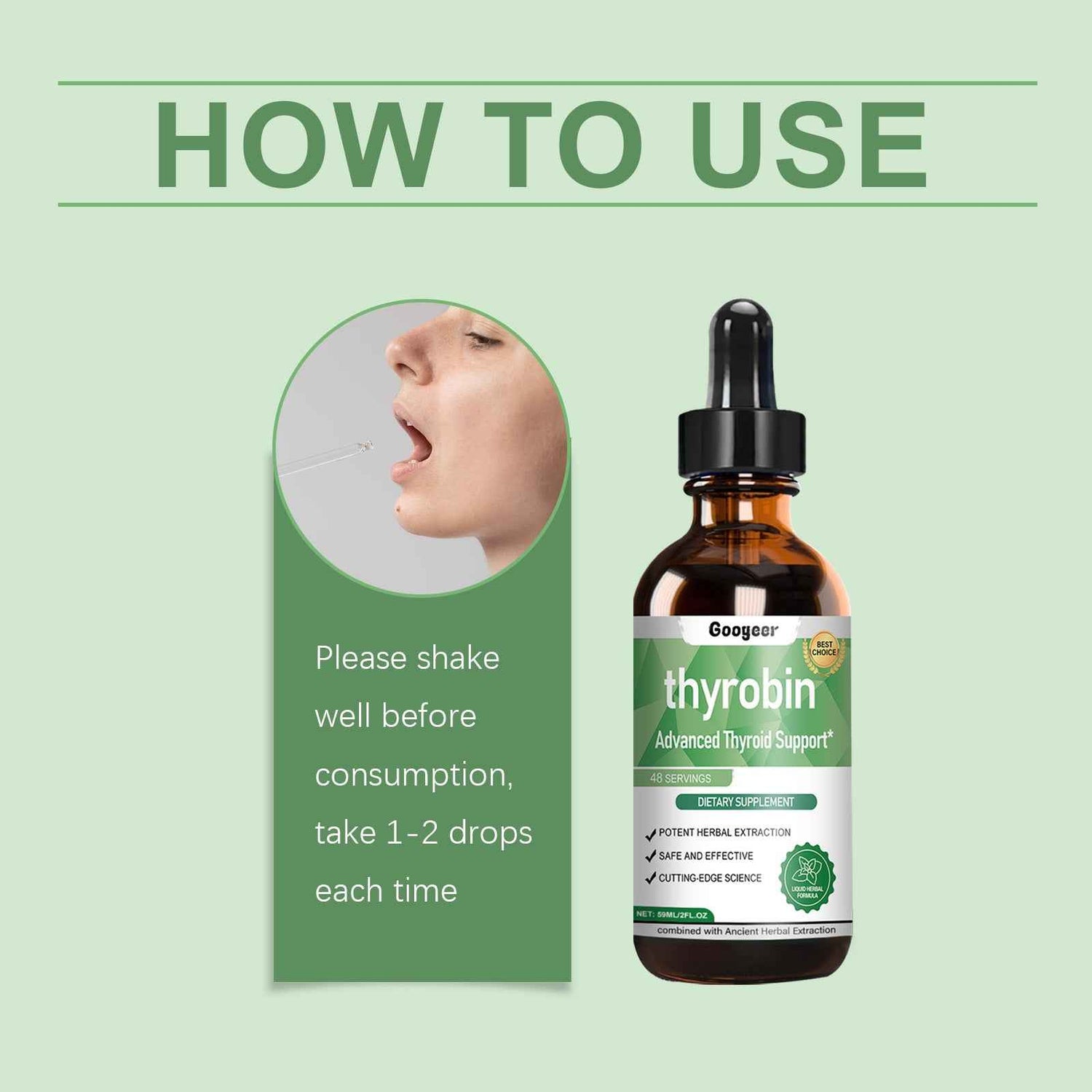 Thyrobin Advanced Thyroid Support – Herbal &amp; Ancient Extraction | 59ml / 2 fl oz Liquid Dietary Supplement (48 Servings)