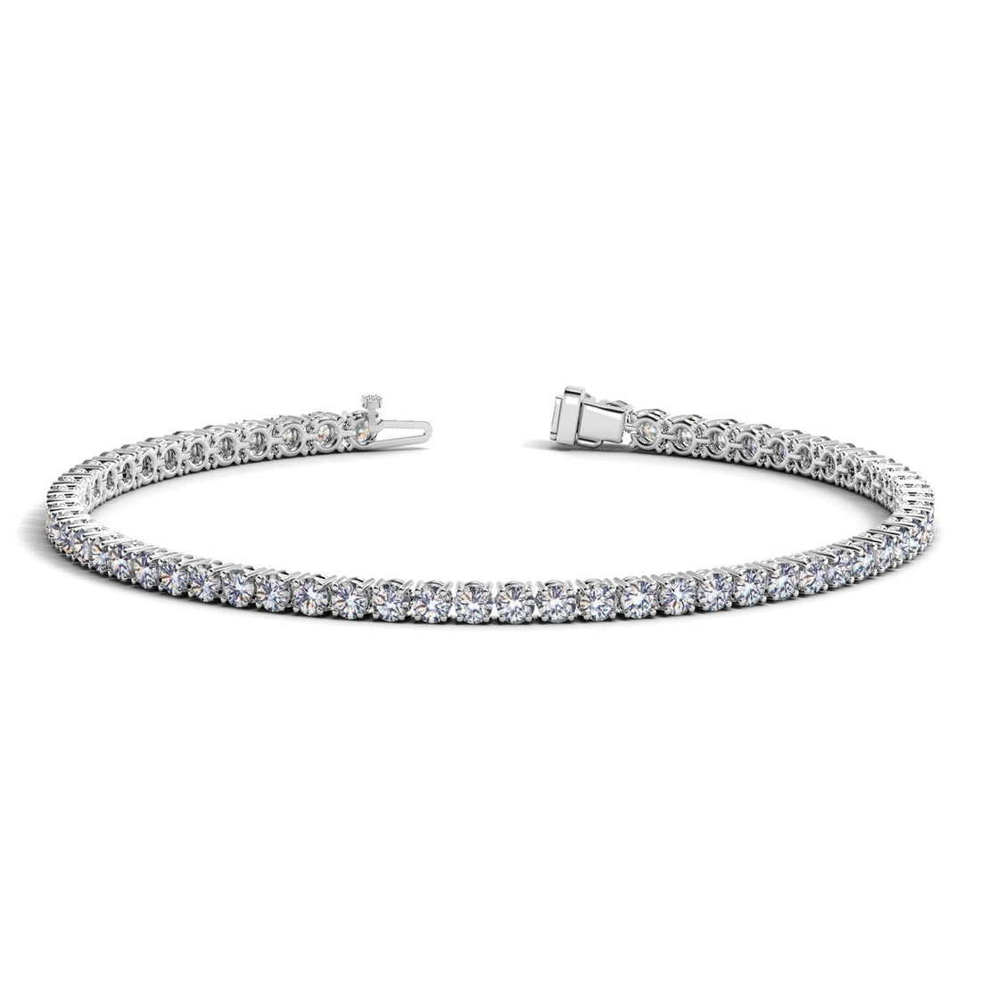Lab Grown Round Diamond Tennis Bracelet in 14k White Gold (4 cctw F/G VS2/SI1) by Bids.com