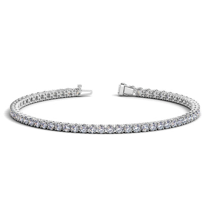 Lab Grown Round Diamond Tennis Bracelet in 14k White Gold (4 cctw F/G VS2/SI1) by Bids.com