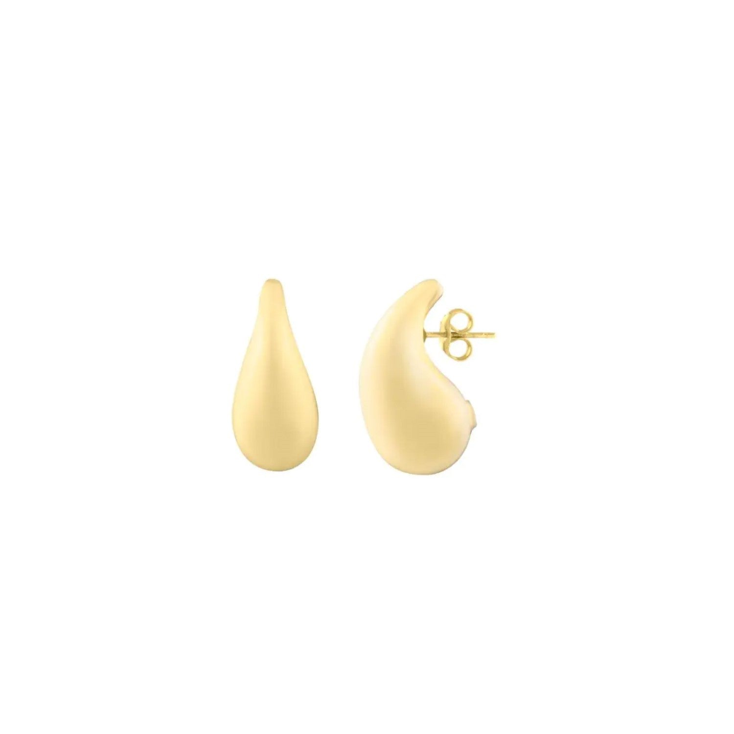 14k Yellow Gold Raindrop Studs  DestGlow