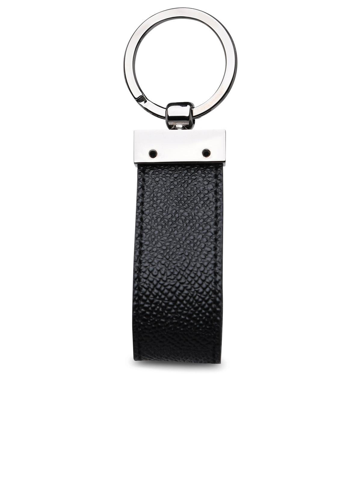 Dolce &amp; Gabbana Black Leather Dauphine Keyring Men by Luosophy