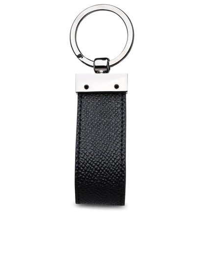 Dolce &amp; Gabbana Black Leather Dauphine Keyring Men by Luosophy