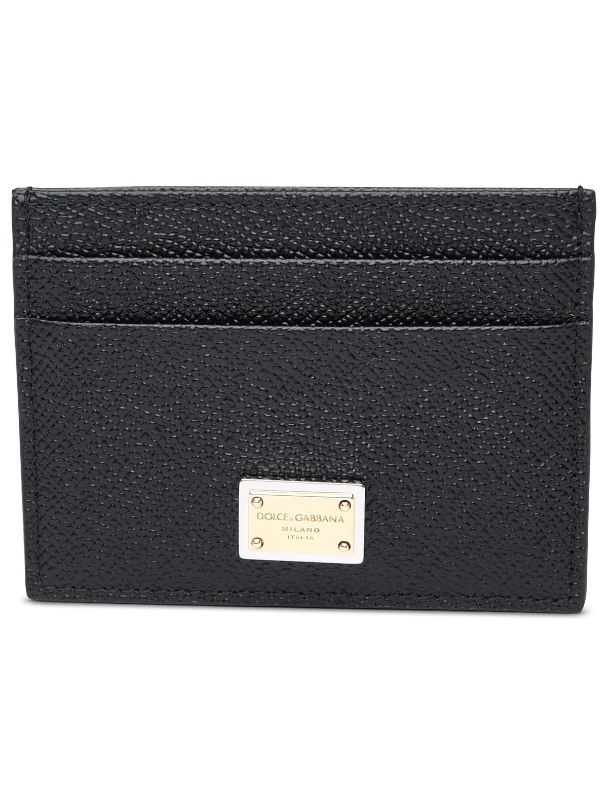 Dolce &amp; Gabbana Black Leather Card Holder Women by Luosophy