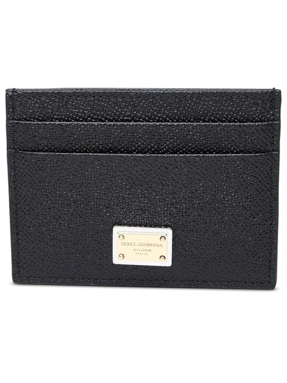 Dolce &amp; Gabbana Black Leather Card Holder Women by Luosophy