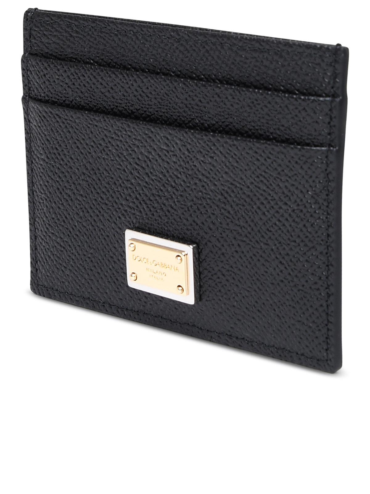 Dolce &amp; Gabbana Black Leather Card Holder Women by Luosophy