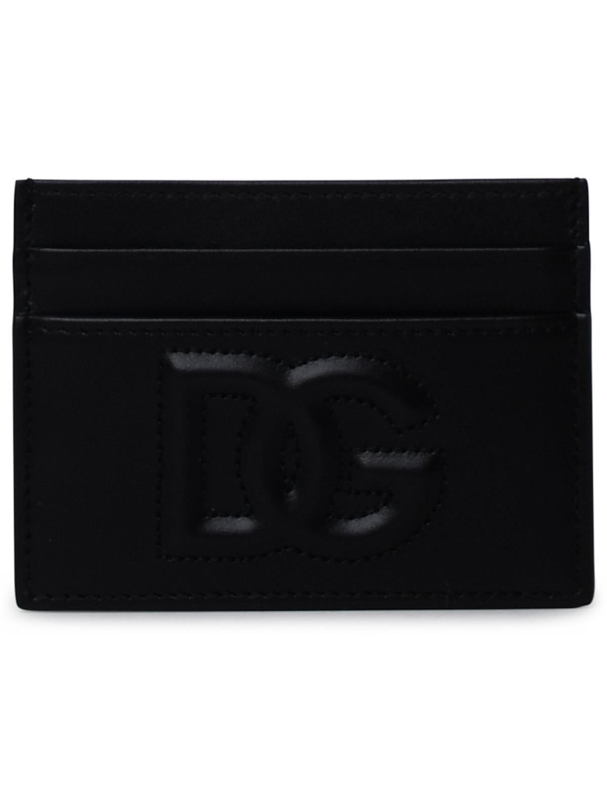 Dolce &amp; Gabbana Black Leather Card Holder Women by Luosophy