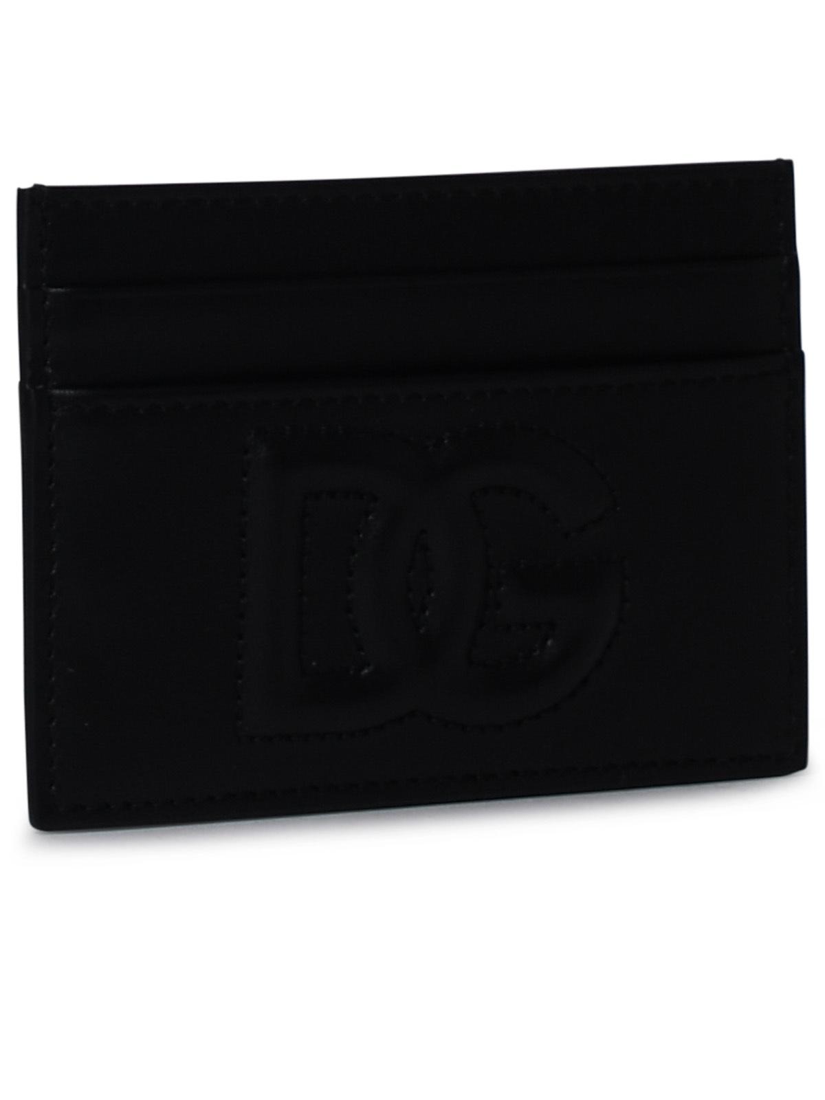 Dolce &amp; Gabbana Black Leather Card Holder Women by Luosophy