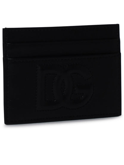 Dolce &amp; Gabbana Black Leather Card Holder Women by Luosophy