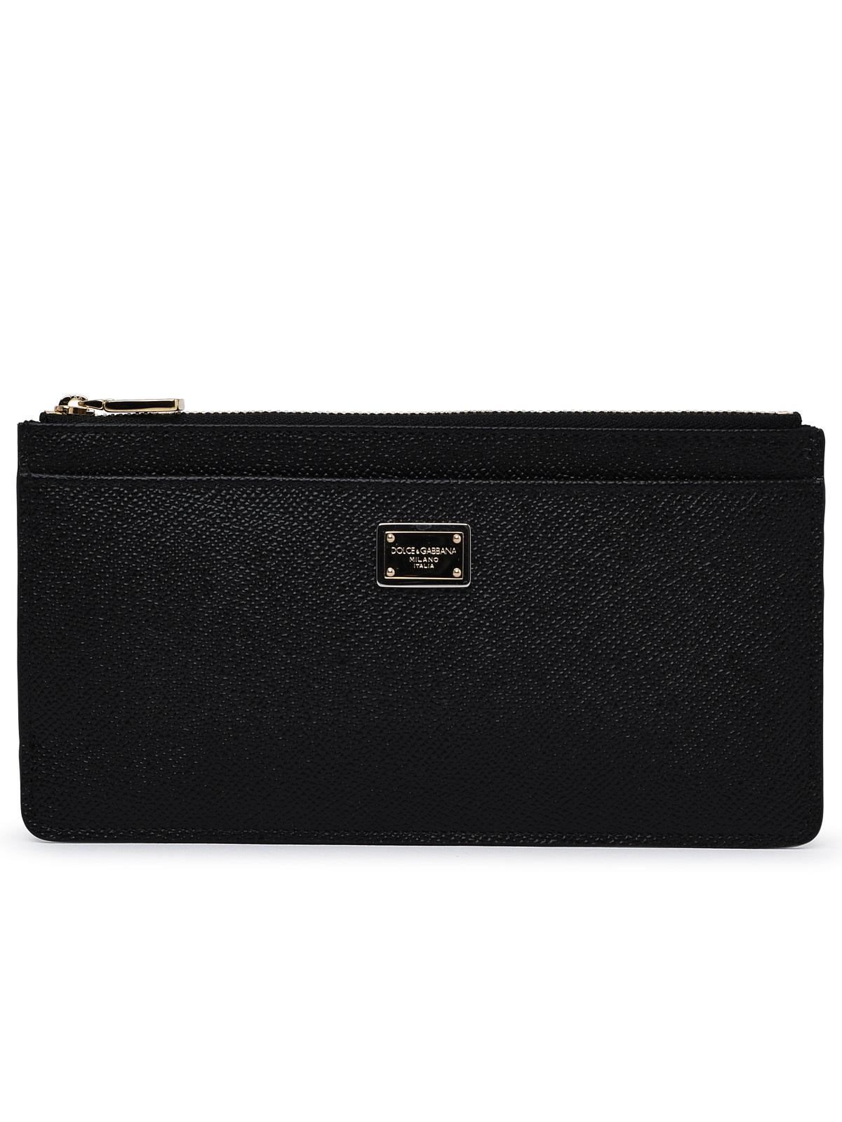 Dolce &amp; Gabbana Black Leather Card Holder Women by Luosophy