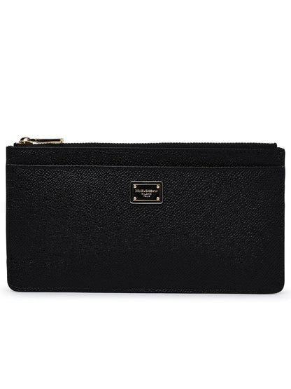 Dolce &amp; Gabbana Black Leather Card Holder Women by Luosophy