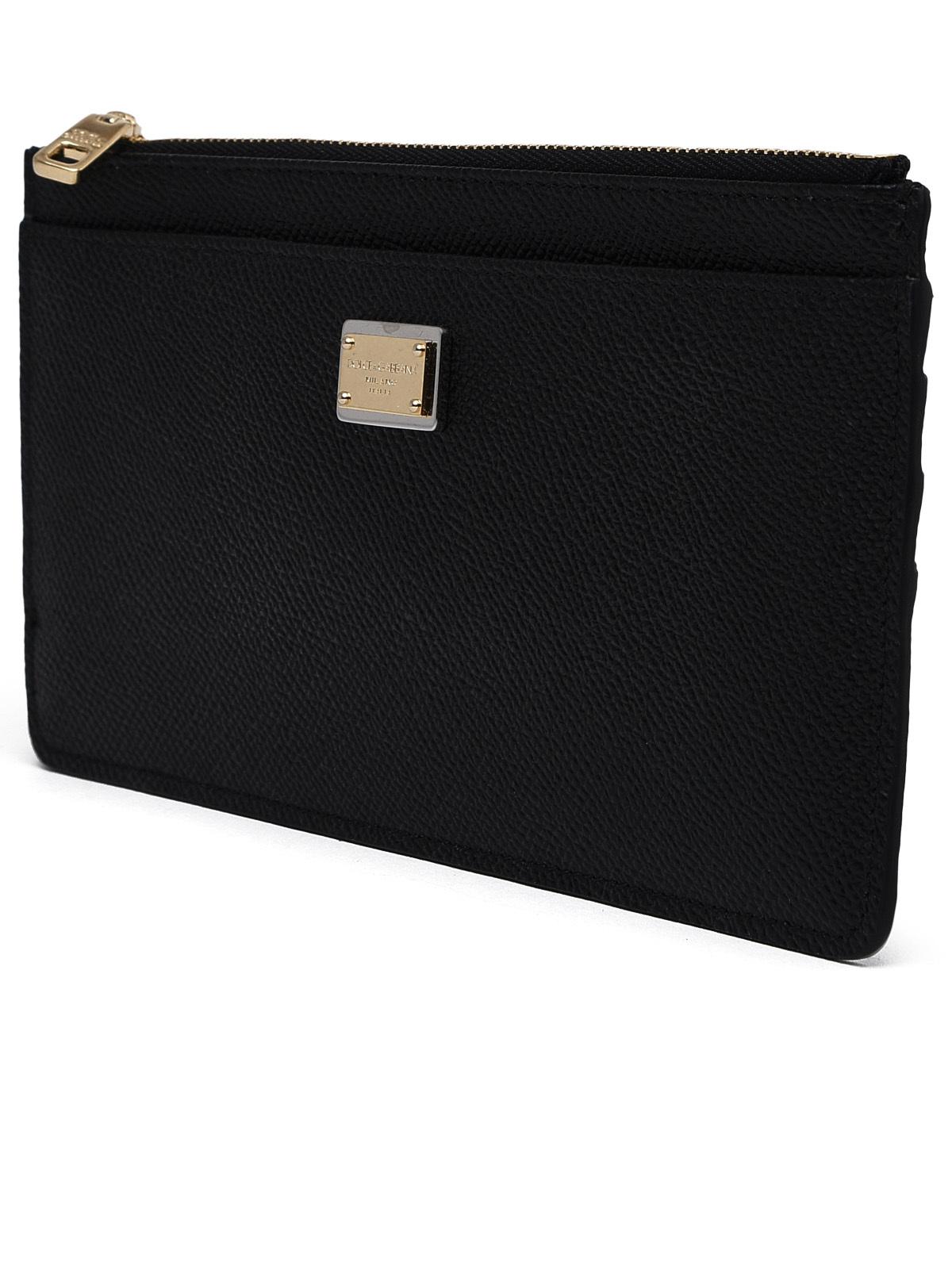 Dolce &amp; Gabbana Black Leather Card Holder Women by Luosophy