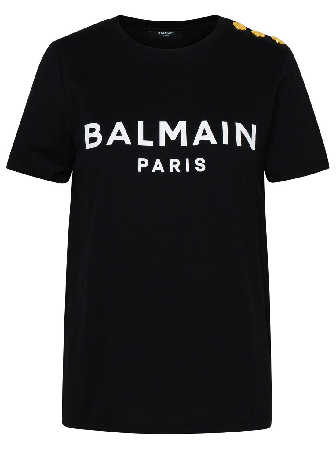 Balmain Black Cotton T-Shirt Women by Luosophy