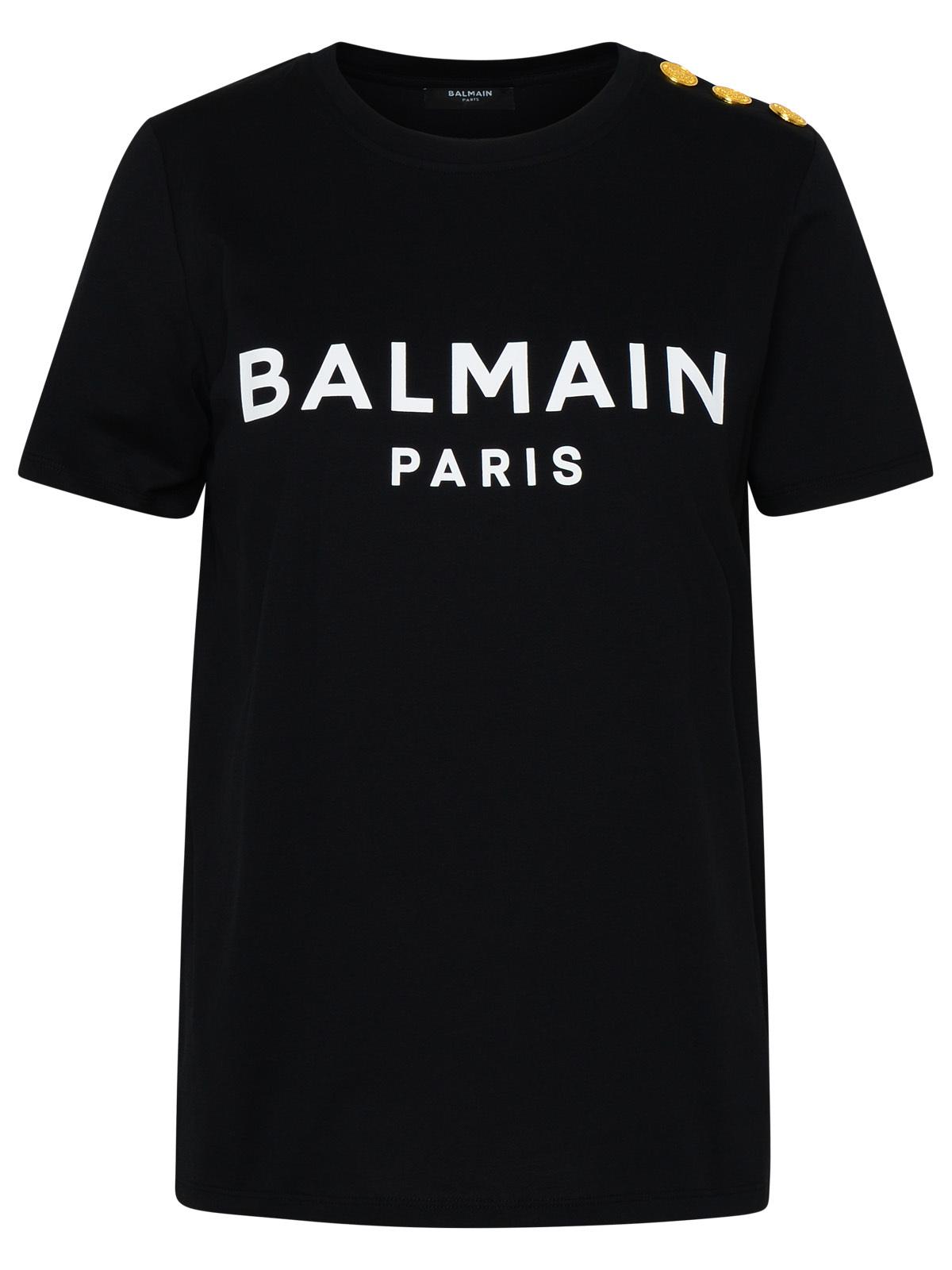 Balmain Black Cotton T-Shirt Women by Luosophy