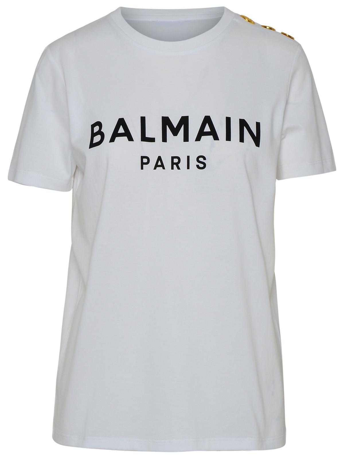 Balmain White Cotton T-Shirt Women by Luosophy