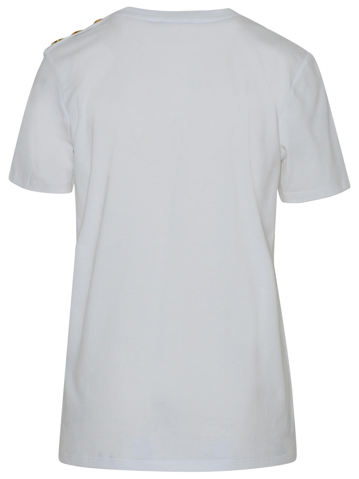 Balmain White Cotton T-Shirt Women by Luosophy