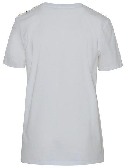 Balmain White Cotton T-Shirt Women by Luosophy