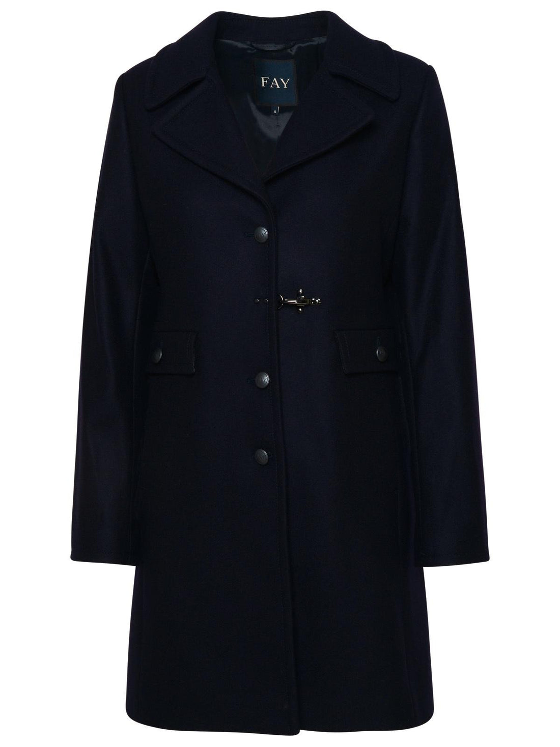 Fay Navy Virgin Wool Blend Coat Women by Luosophy