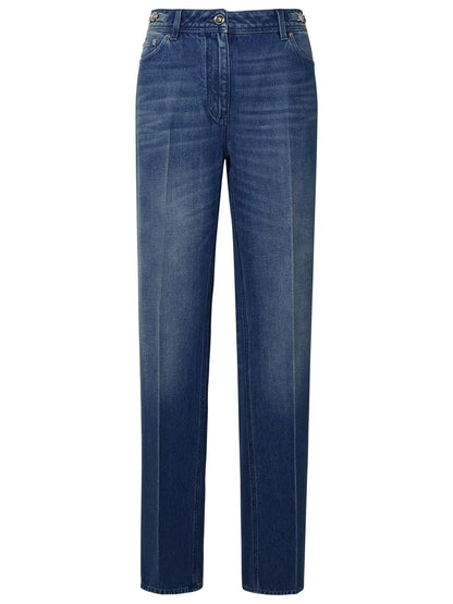 Versace Tailored Blue Cotton Jeans Women by Luosophy