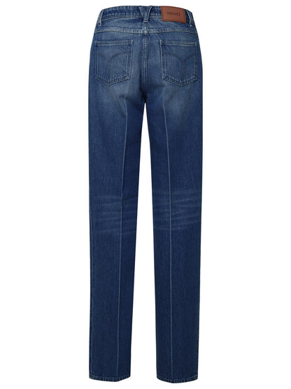 Versace Tailored Blue Cotton Jeans Women by Luosophy