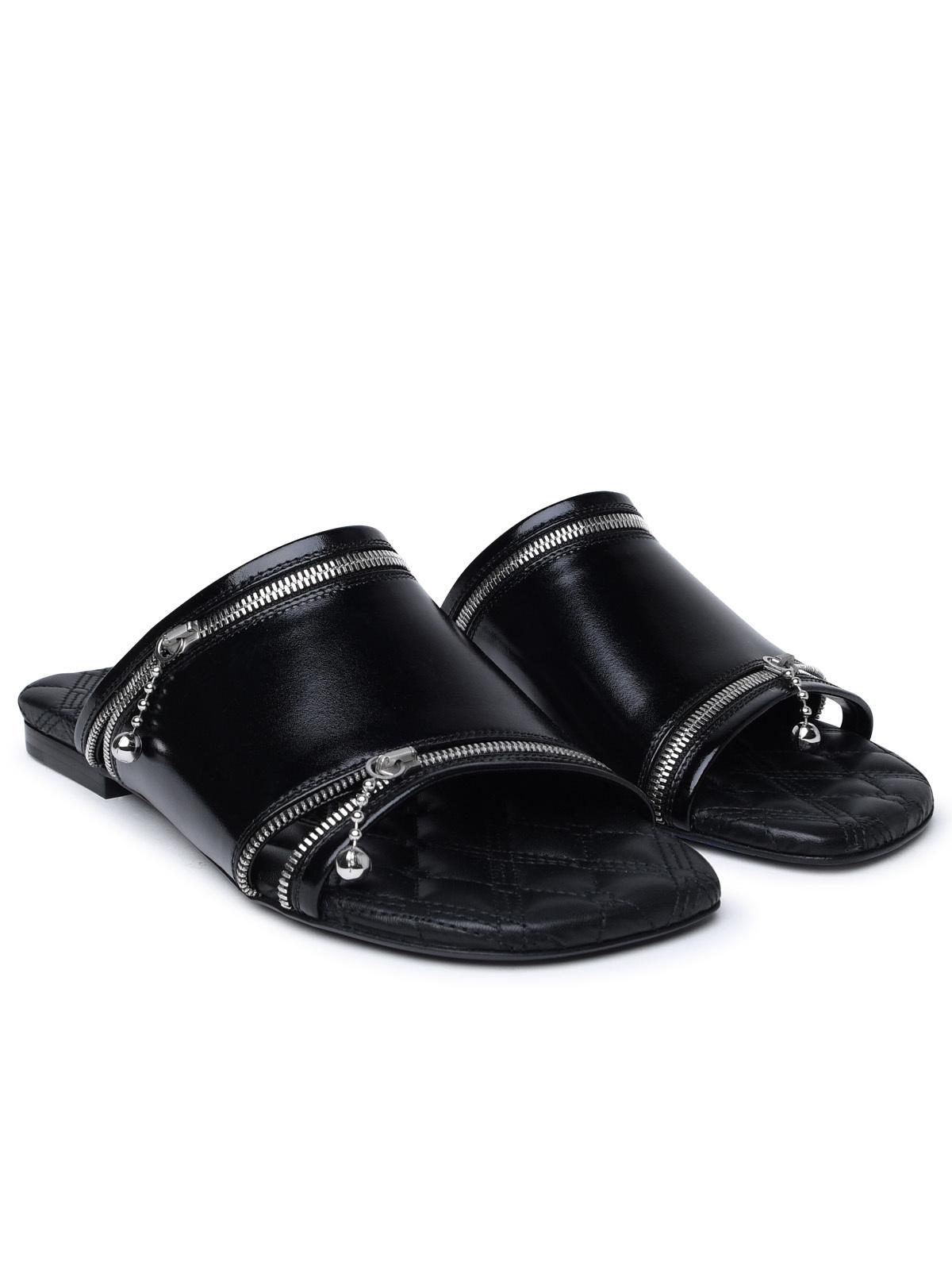 Burberry Black Leather Slippers Women by Luosophy