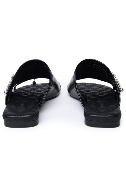 Burberry Black Leather Slippers Women by Luosophy