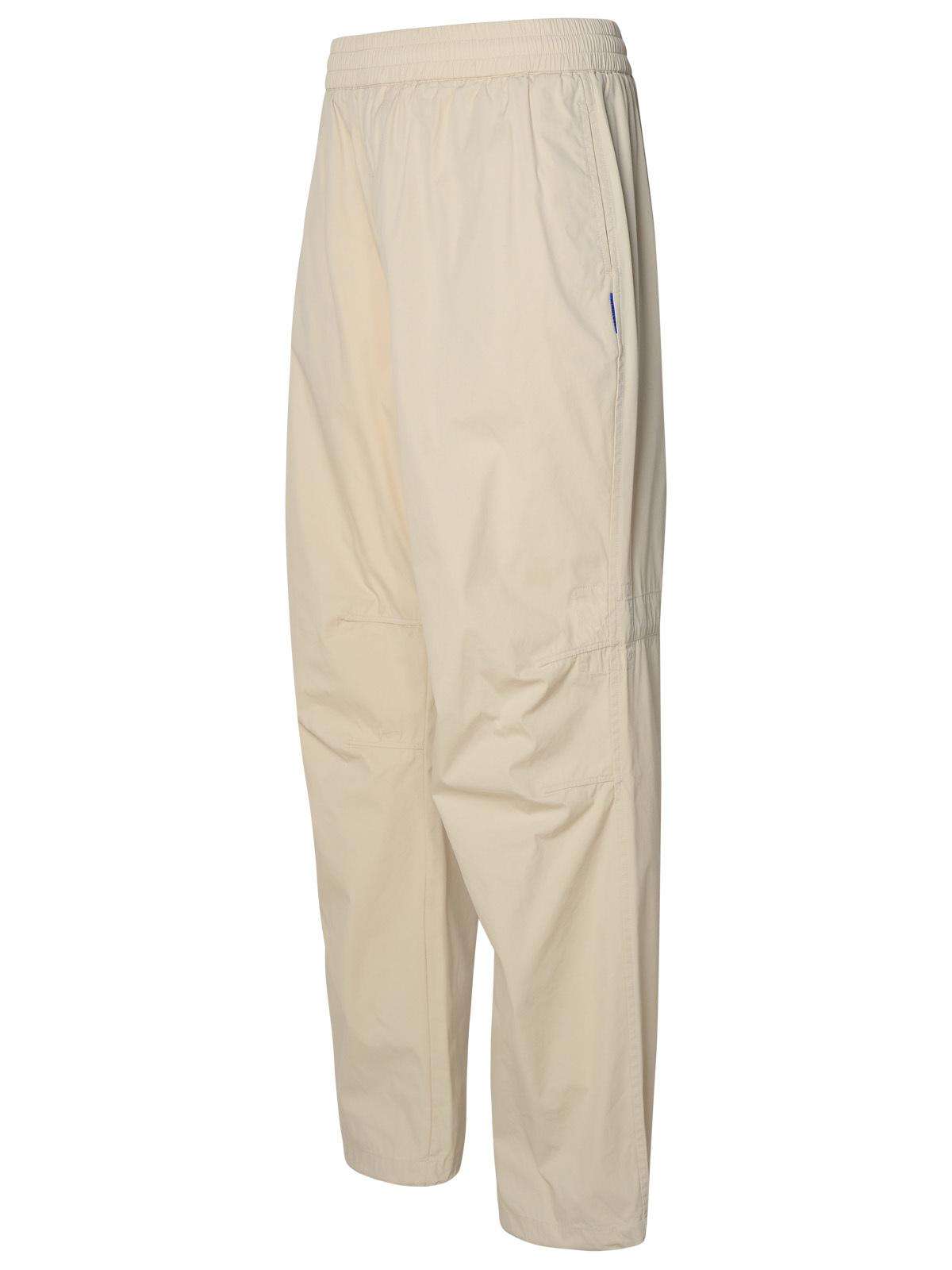 Burberry Beige Cotton Blend Trousers Men by Luosophy