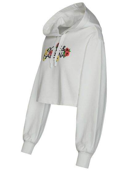 Dolce &amp; Gabbana White Cotton Sweatshirt Women by Luosophy