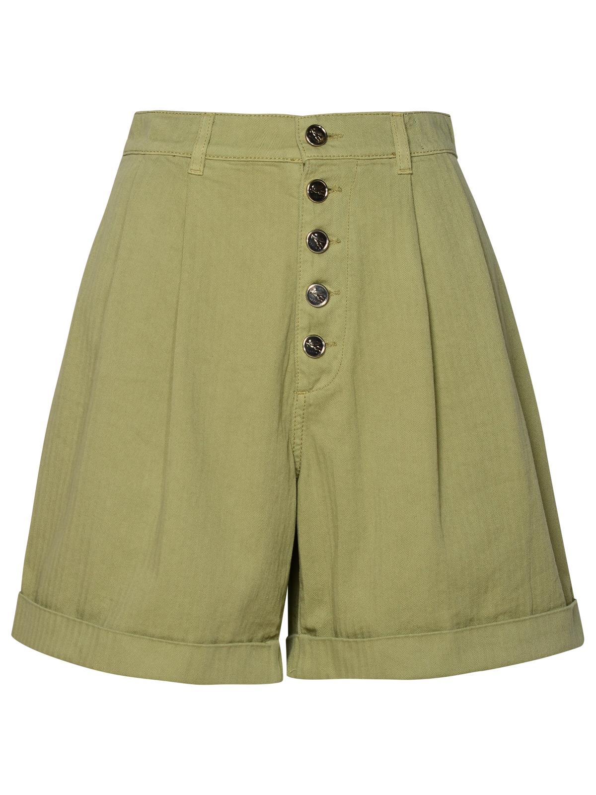 Etro Green Cotton Shorts Women by Luosophy