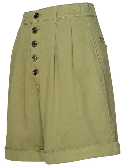 Etro Green Cotton Shorts Women by Luosophy