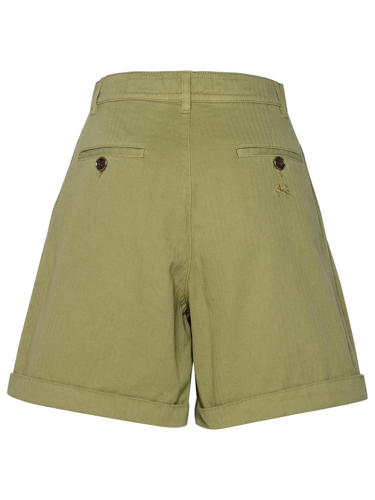 Etro Green Cotton Shorts Women by Luosophy