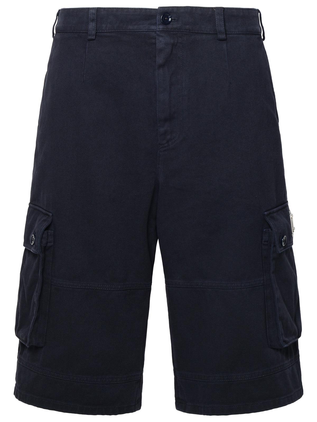 Dolce &amp; Gabbana Blue Cotton Cargo Bermuda Shorts Men by Luosophy