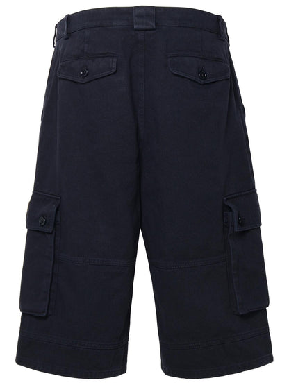 Dolce &amp; Gabbana Blue Cotton Cargo Bermuda Shorts Men by Luosophy