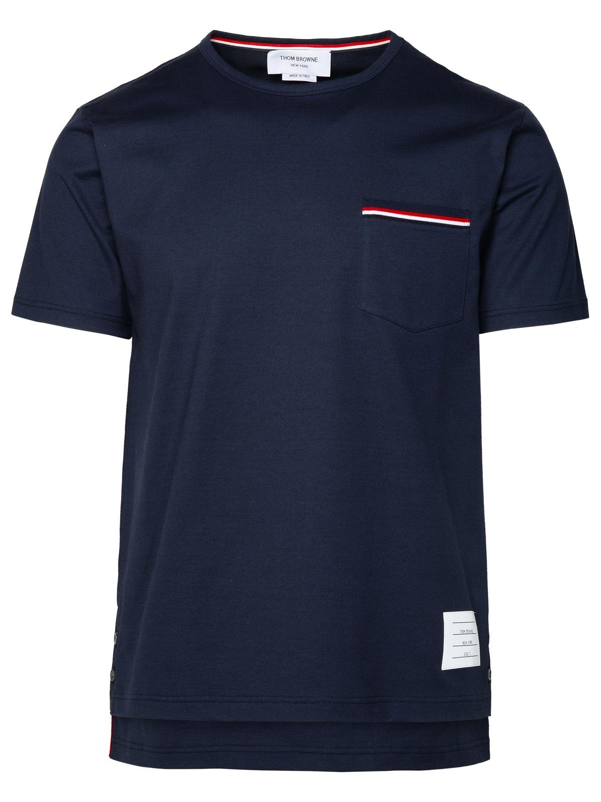 Thom Browne Navy Cotton T-Shirt Men by Luosophy
