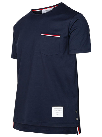 Thom Browne Navy Cotton T-Shirt Men by Luosophy