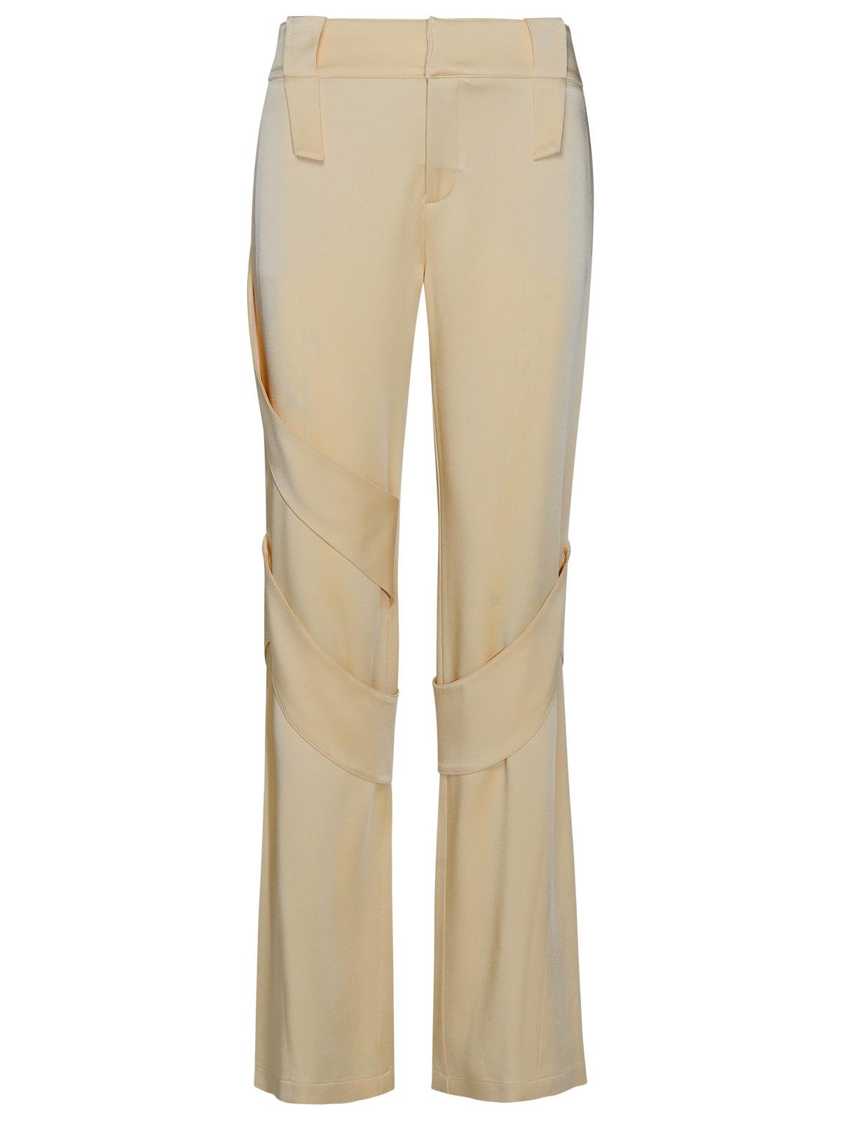 Blumarine Cream Acetate Blend Cargo Pants Women by Luosophy