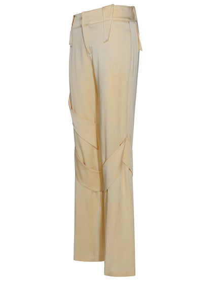 Blumarine Cream Acetate Blend Cargo Pants Women by Luosophy