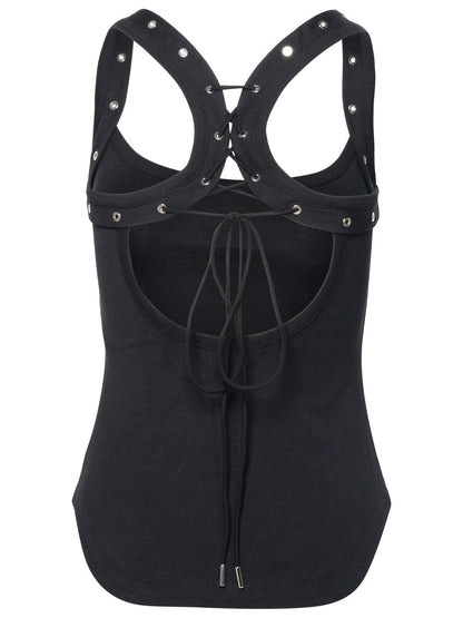The Attico Black Cotton Top Women by Luosophy