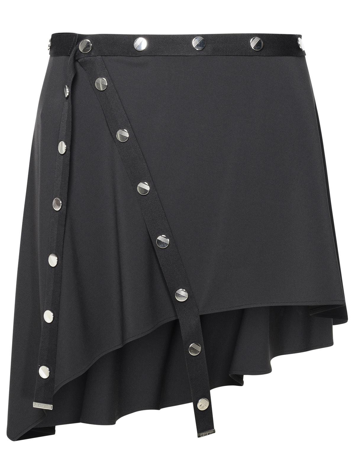 The Attico Mini Skirt In Black Acetate Blend Women by Luosophy