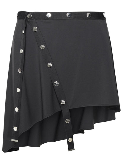 The Attico Mini Skirt In Black Acetate Blend Women by Luosophy