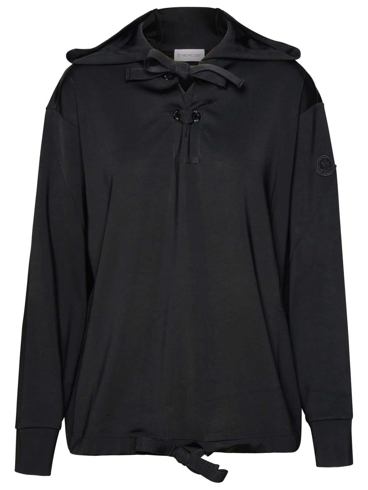 Moncler Black Viscose Hoodie Women by Luosophy