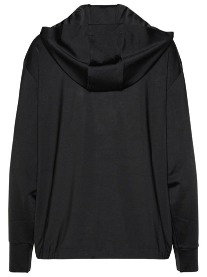 Moncler Black Viscose Hoodie Women by Luosophy