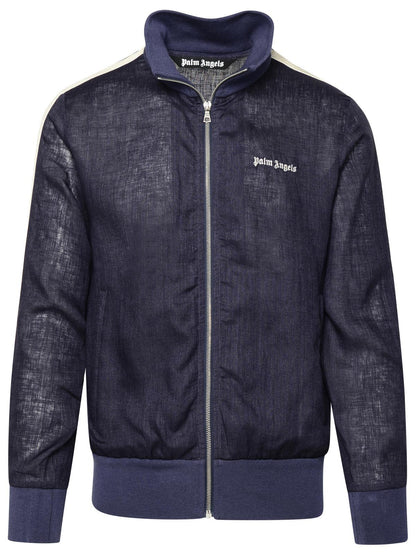 Palm Angels Blue Linen Sporty Jacket Men by Luosophy
