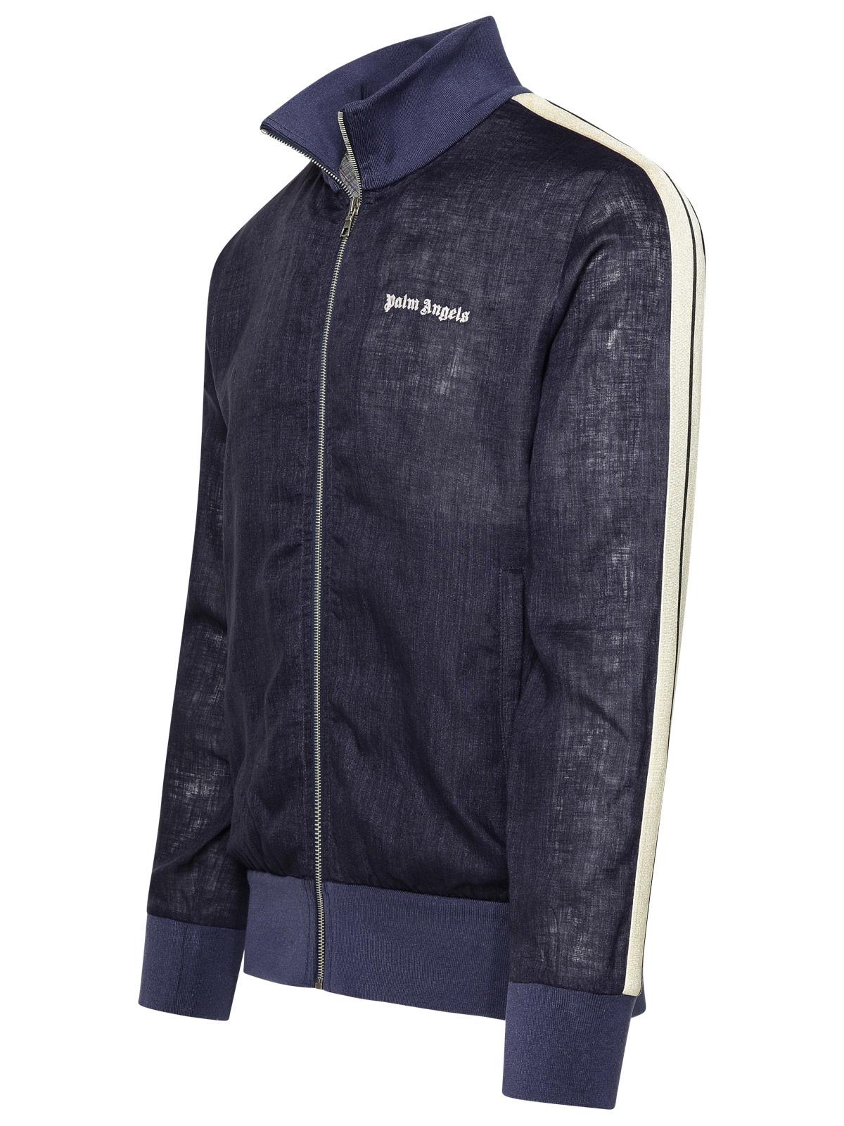 Palm Angels Blue Linen Sporty Jacket Men by Luosophy