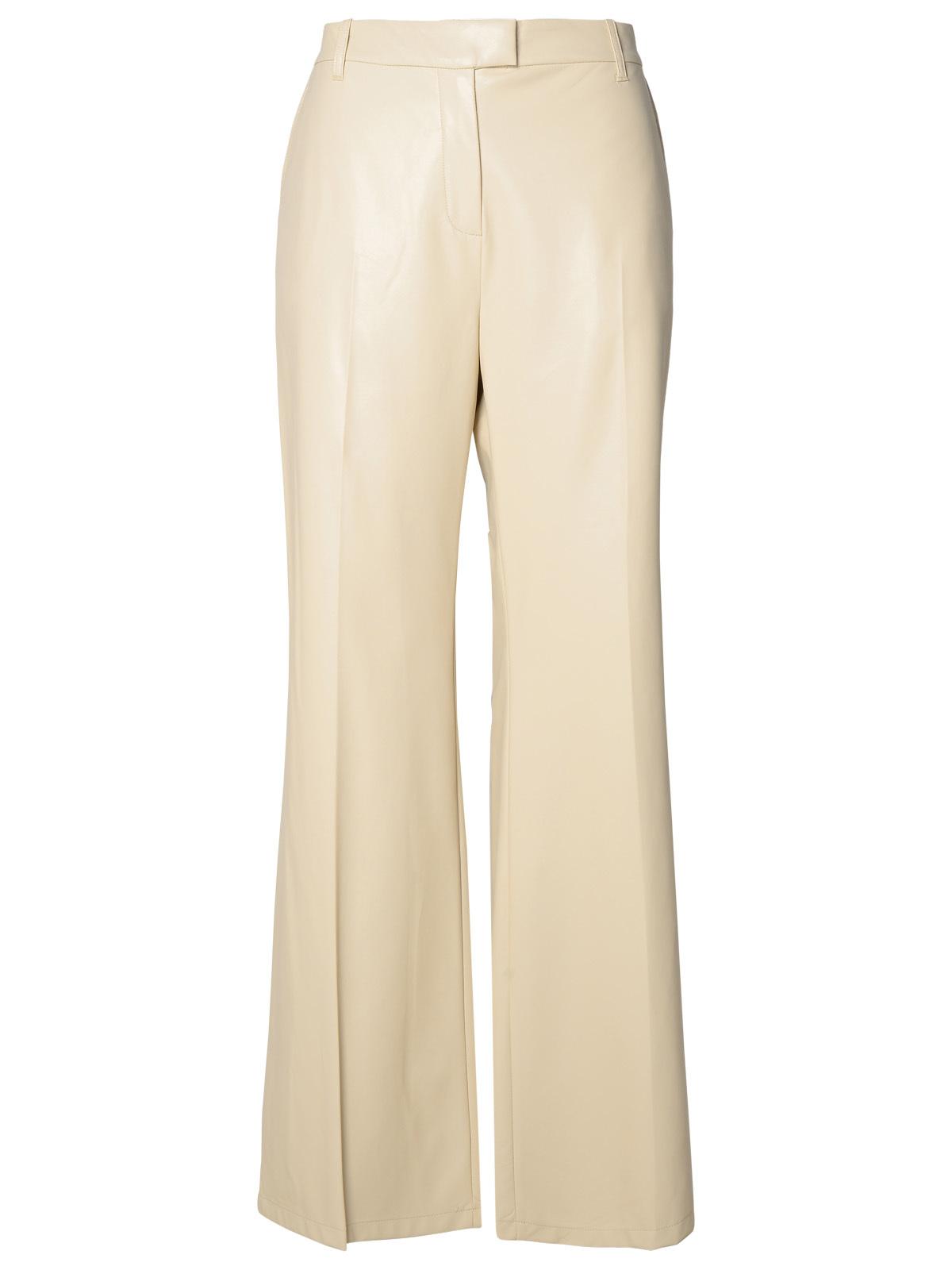 Stand Studio Ivory Polyurethane Blend Trousers Women by Luosophy