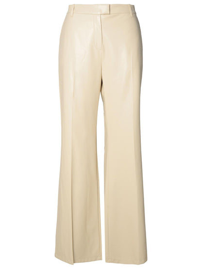 Stand Studio Ivory Polyurethane Blend Trousers Women by Luosophy