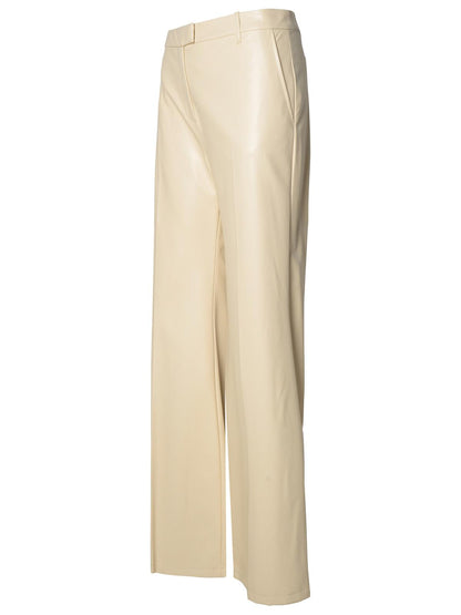 Stand Studio Ivory Polyurethane Blend Trousers Women by Luosophy