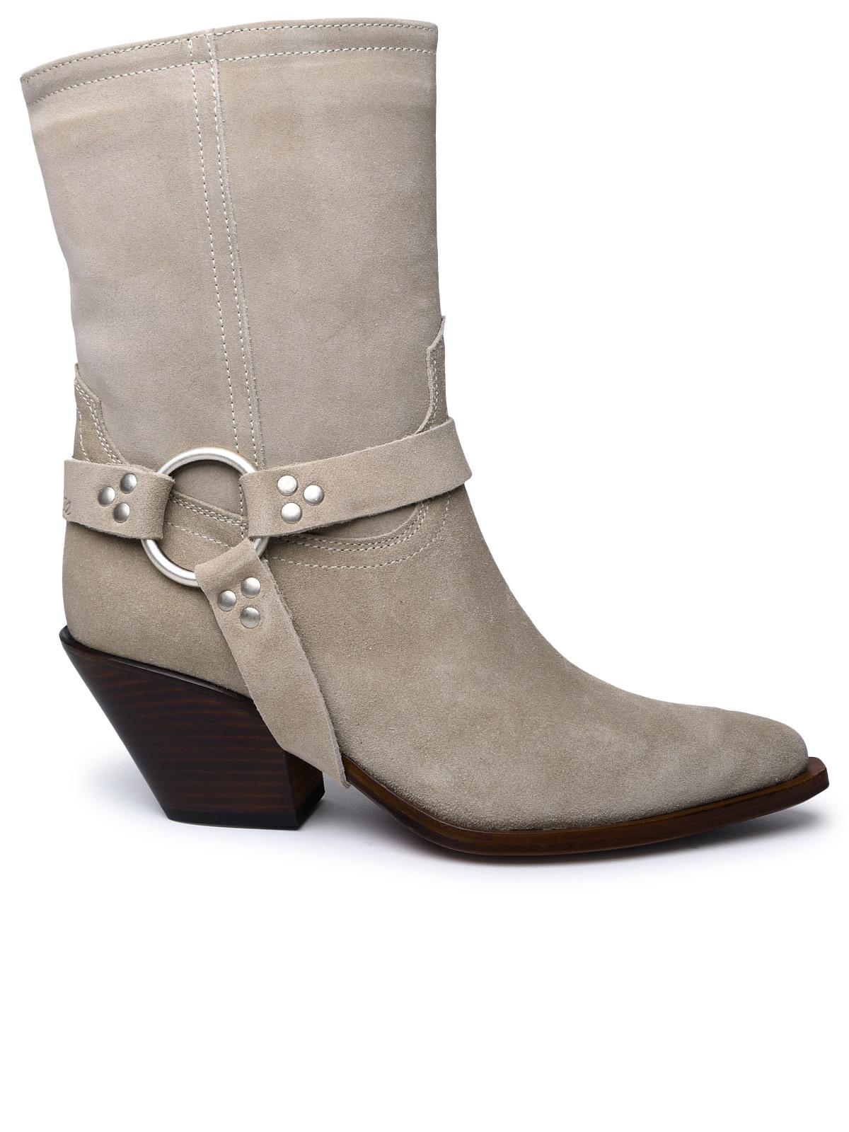 Sonora Beige Suede Ankle Boots Women by Luosophy