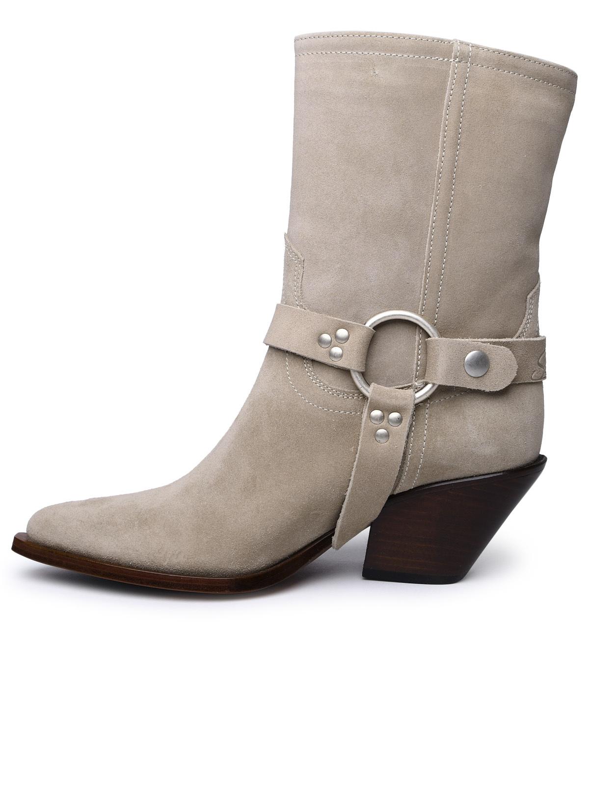 Sonora Beige Suede Ankle Boots Women by Luosophy