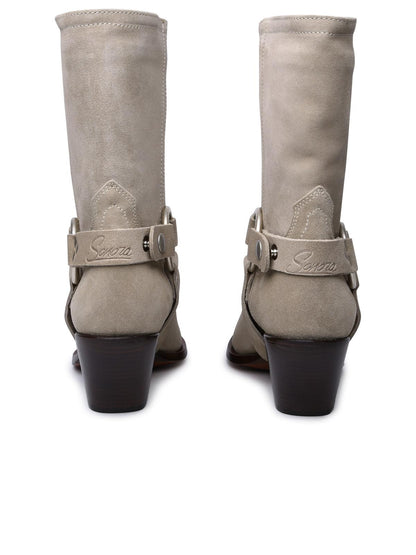 Sonora Beige Suede Ankle Boots Women by Luosophy